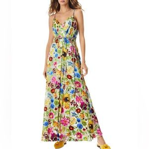 Alice and Olivia Samantha Floral Burnout Wrap Maxi Dress